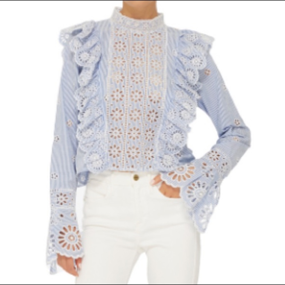 Sea New York exploded eyelet ruffle top